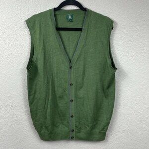 Robert Talbott Italy Extrafine Merino Wool Sweater Vest Grandpa Cardigan Green